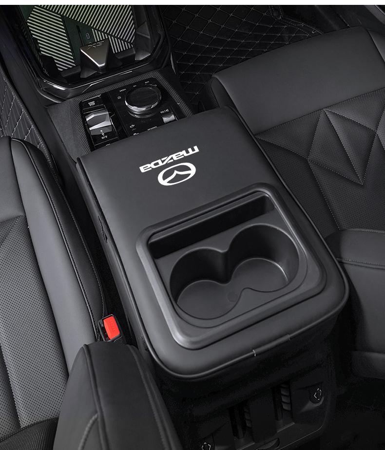 Car Center Console Armrest Pad, Car Armrest Box Mat, Car Armrest Box Cup Holder,For Mazda 2 6 CX-5 CX-80 CX-70 CX-90 MX-30 CX-60 CX-50 CX-30 BT-50 e-TPV CX-3 CX-8 ATENZA CX-9 CX-7 MX-5 Mazda 5 3 RX-8