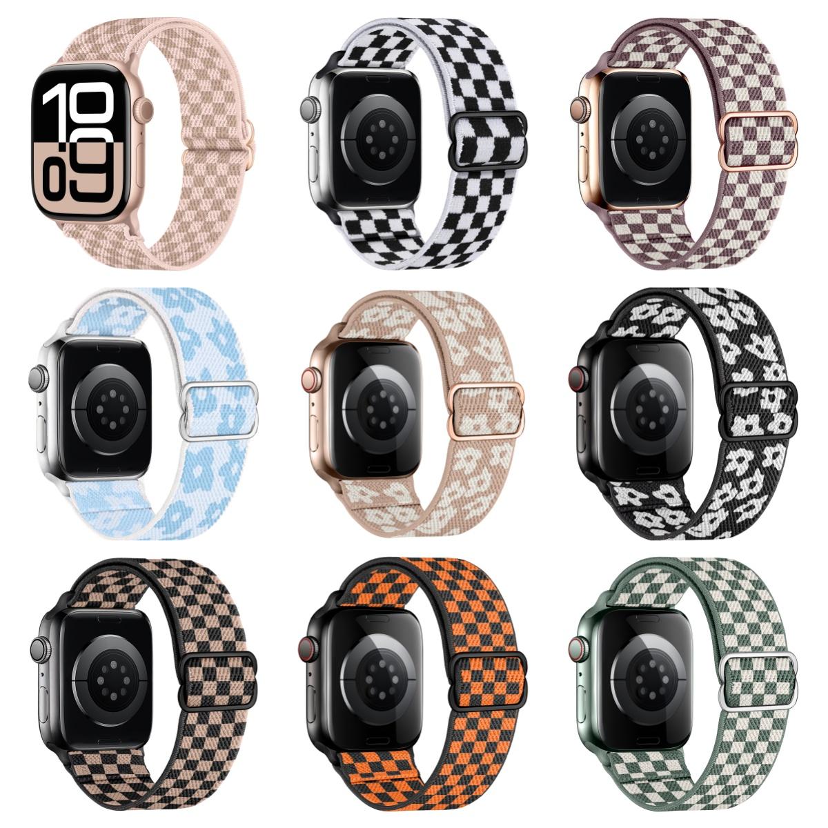 9-Pack Stretchy Bands for Apple Watch 40mm-49mm, Water-Resistant Solo Loop Sports Strap, Fits Iwatch Series 10/9/8/7/6/5/4/3/se/ultra, Smart Watch Straps