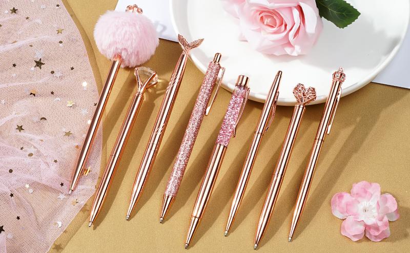 WEMATE 8Pcs Purple Pens, Metal Crystal Diamond Pen with Black & Blue Ink, Pens for Journaling, Office Supplies Fancy Pens for Women, Back to School Supplies for Girls Birthday WEMATE 8Pcs Purple Pens, Metal Crystal Diamond Pen with Black & Blue Ink, Pens for Journaling, Office Supplies Fancy Pens for Women, Back to School Supplies for Girls Birthday