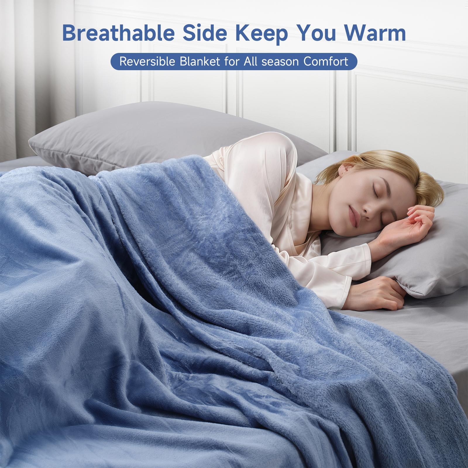 VIZIM All Season Fleece Blanket, Soft Flannel Throw Blanket for Bed Sofa Couch & Travel, Breathable 270GSM Cozy Blanket, Twin Full Queen King Sizes, Alternative to Heated Blankets