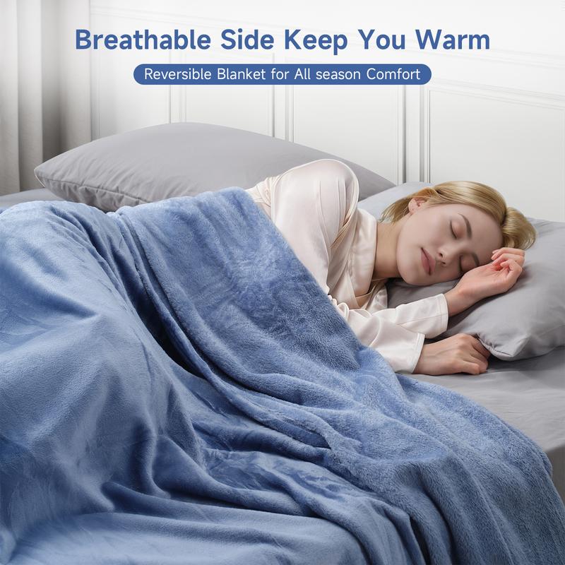 VIZIM All Season Fleece Blanket, Soft Flannel Throw Blanket for Bed Sofa Couch & Travel, Breathable 270GSM Cozy Blanket, Twin Full Queen King Sizes, Alternative to Heated Blankets