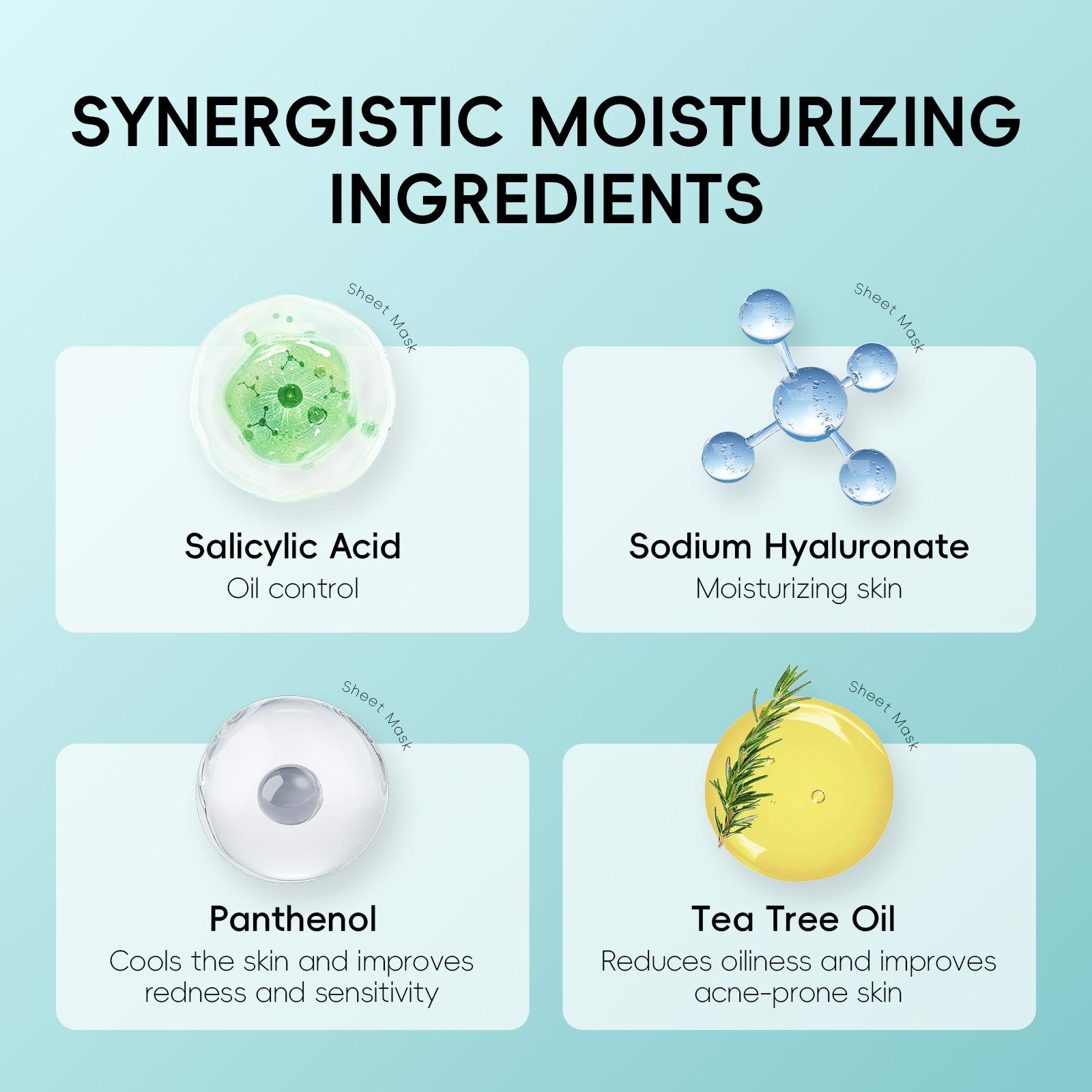 Charcoal Purifying Facial Mask, 10pcs/set Oil Control & Pore Care Facial Mask, Moisturizing Facial Skin Care Mask for Women & Men, Hydrating Face Mask