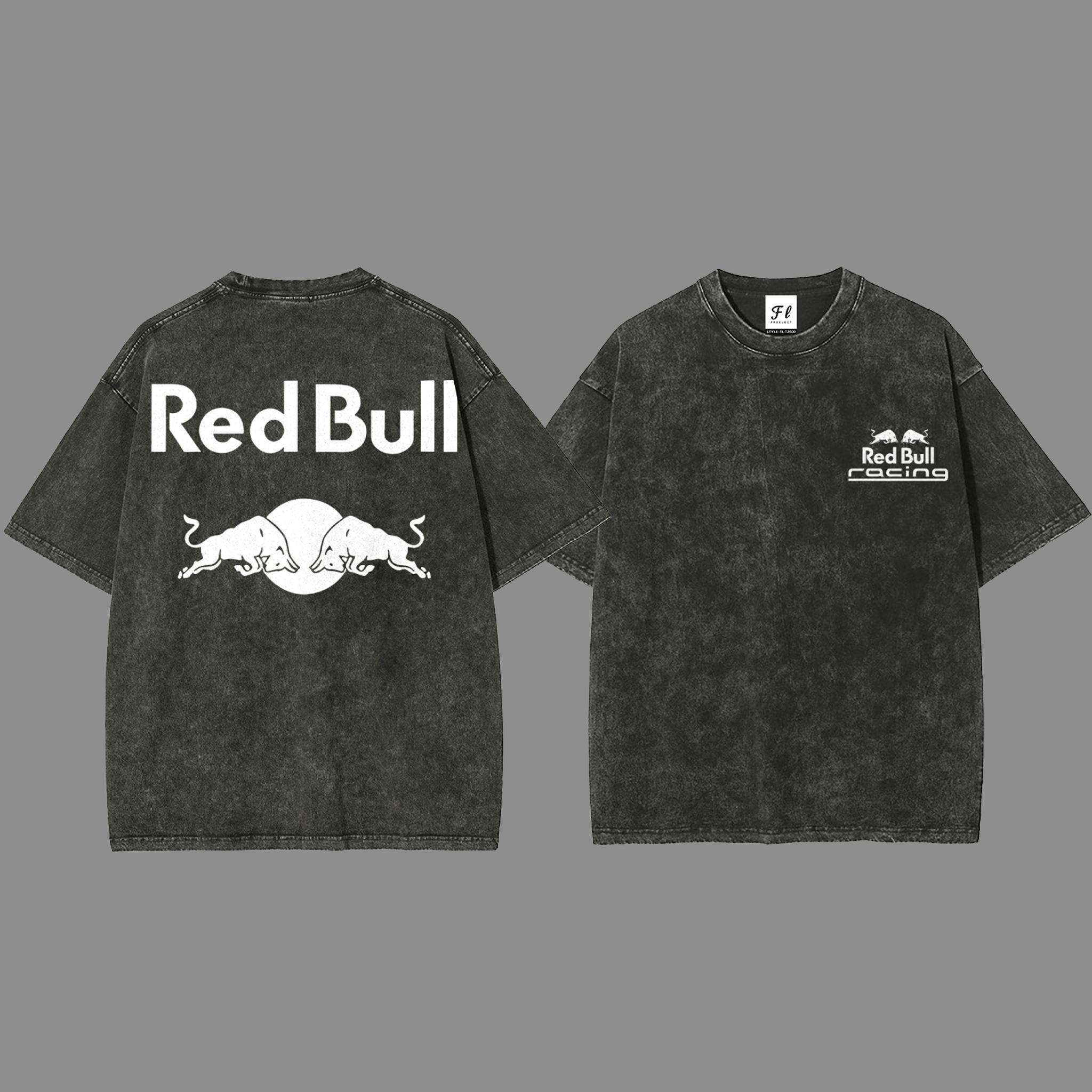 Vintage Black White Racing Unisex Double-Sided T-Shirt Cotton Short Sleeve Soft Tops Best Gift for Racing Lovers Starboy Bull Tee for Women - Everyday, Womenswear