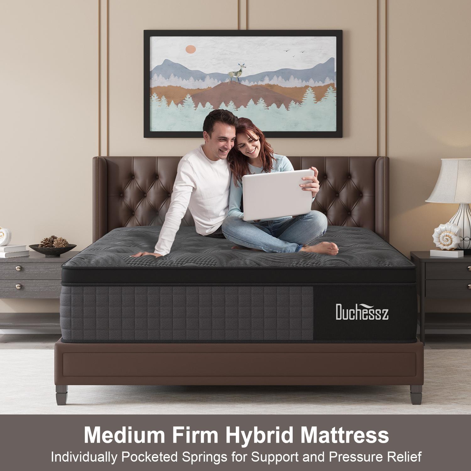 Duchessz 10"12"14" Twin Full Queen King Size Mattress in a Box Hybrid Spring Memory Foam