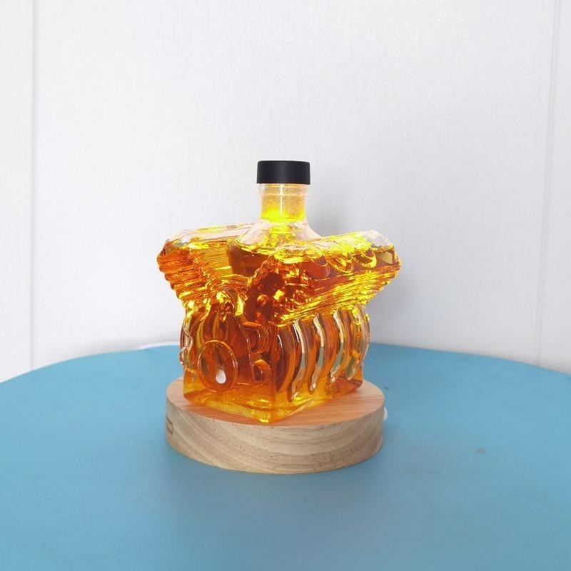 Handmade High Borosilicate Glass Bottle, Creative Butt Shape, Whiskey, Brandy, Xo, Tequila, Dispenser, Bar Decor, Versatile, 1pc 2026 New Model, Home Bar Accessories