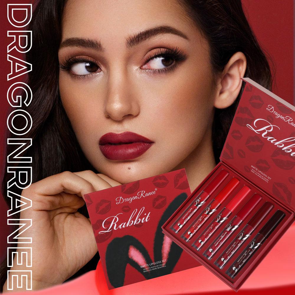 Six-Piece Lip Gloss Gift Box Set, Long-Lasting Matte Liquid Lipstick, High-Pigment Waterproof Lip Stain, Matte Lip Gloss, Lip Products Makeup #GLOBAL PICKS