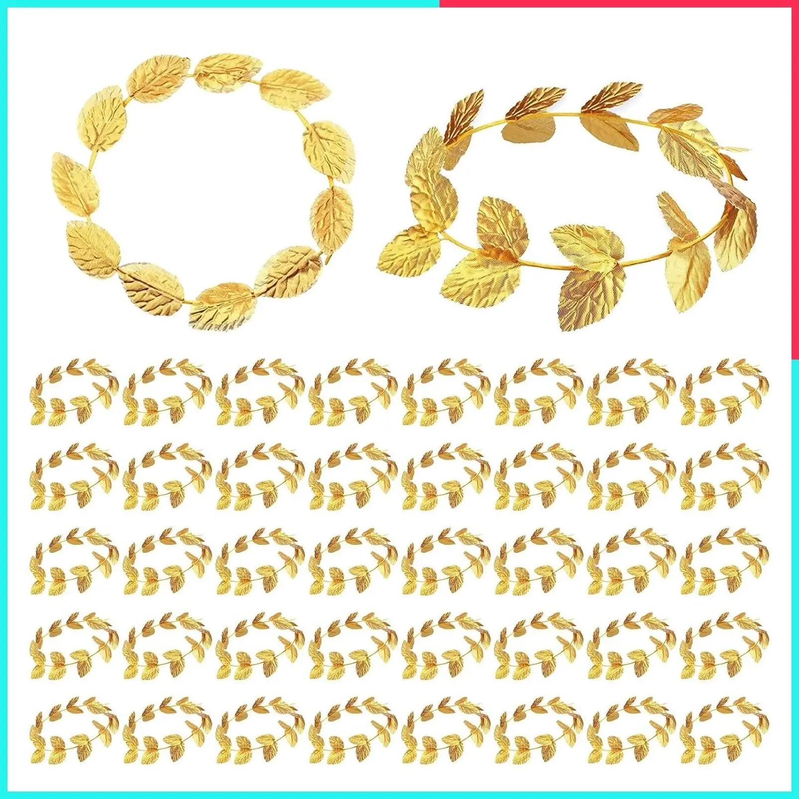 12 Pcs Gold Laurel Leaf Crown Greek Goddess Costume Headpiece for Women Toga Party Accessories