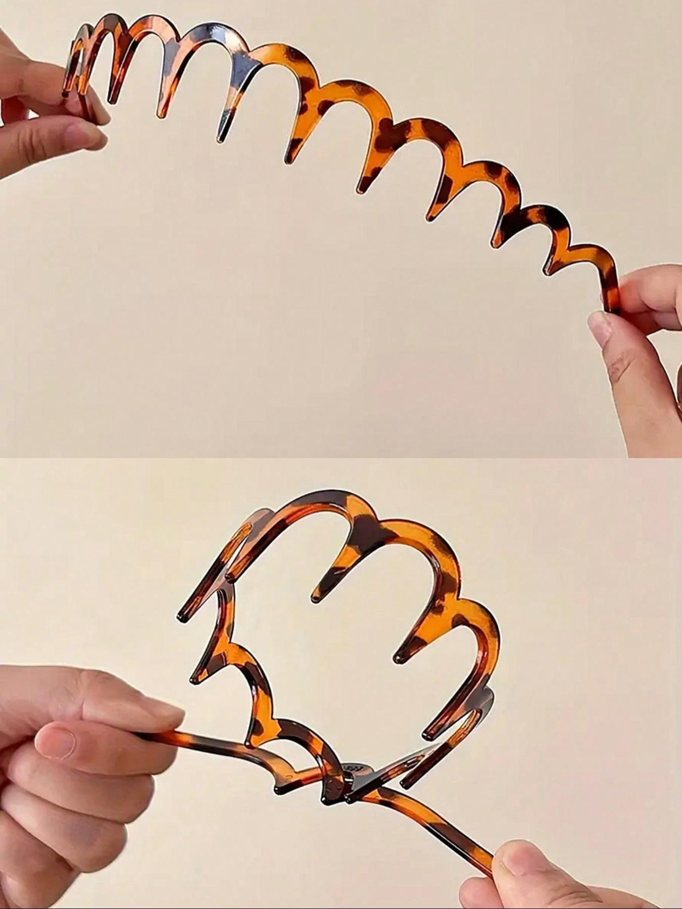 Wave Design Hair Hoop (2pcs/set), Casual Versatile Hair Accessories for Women & Girls, Minimalist Headwear Suitable for Thick Hair, Zigzag Headband