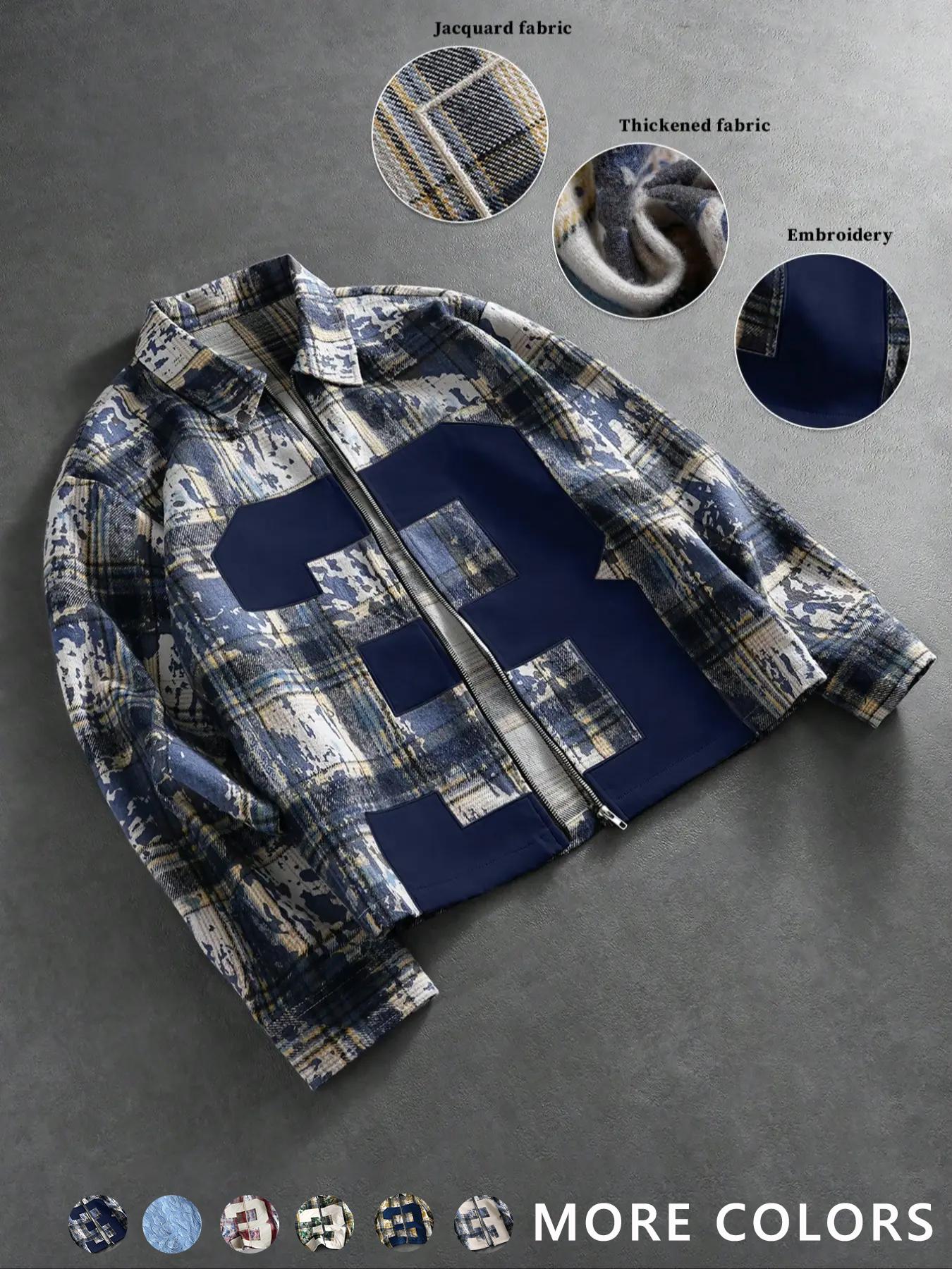 Men's New Trendy Fashion Street Campus Plaid Shirt, Casual Stylish Button-Down Top, Perfect for Daily Wear and School