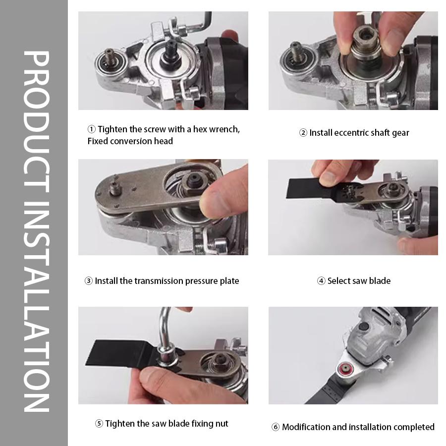 Angle Grinder Oscillating Tool Set, Stainless Steel Angle Grinder to Multi Tool Converter, M10 5/8" Thread Polishing Oscillating Adapter Kit for Grinding, Trimming and Removal