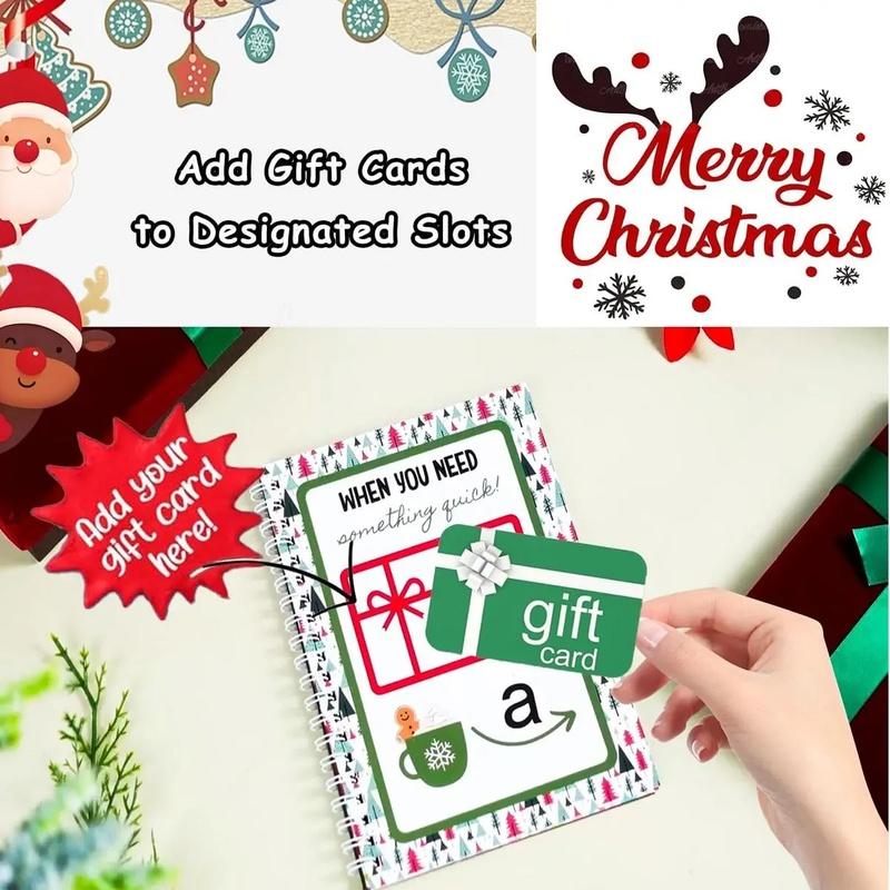 1pc DIY Spiral-Bound Christmas Holiday Gift Card Album with Surprise Pages, Card Keeper, Christmas-Themed Gift Planner Notebook