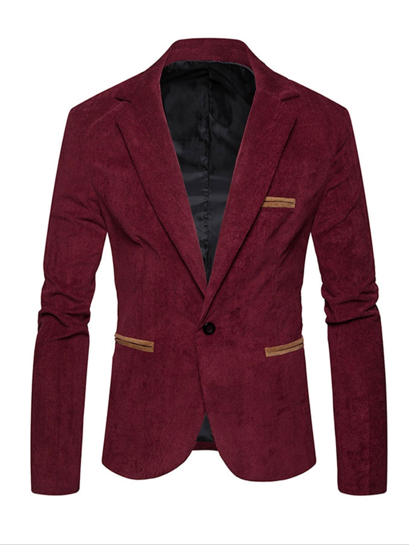 Men's Casual Suit Jacket Long Sleeve, Stylish Western Wear Outerwear, Perfect for Daily & Formal Occasions, Comfortable Fit Design