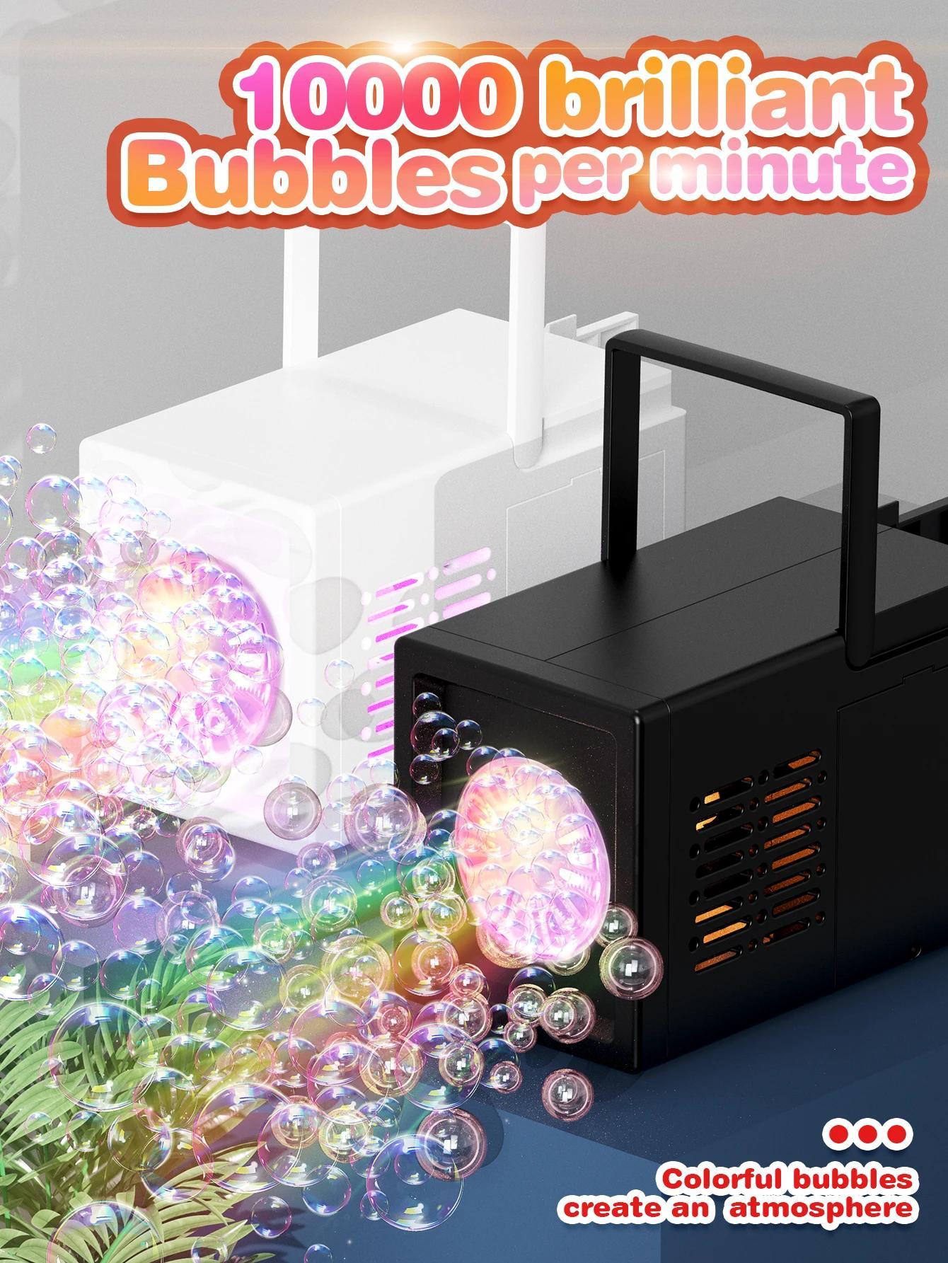 10 Hole Bubble Machine Toy for Kids, Handheld Outdoor Bubble Blower with Double Bubble Outlet for Party Wedding Playground Fun