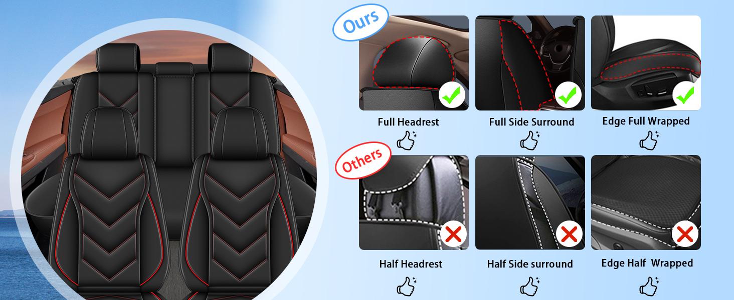 Seat Covers Full Set Fit for Chevrolet Chevy Colorado 2015-2026 Leather Seat Covers Waterproof Seat Cushion Protector Compatible with Airbag(2 Rows 5 Seats)