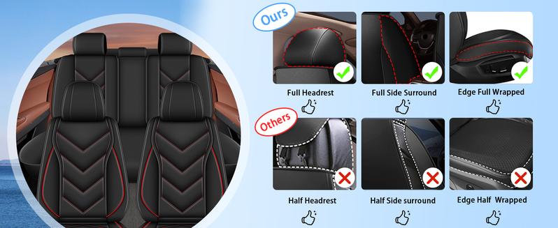 Seat Covers Full Set Fit for Chevrolet Chevy Colorado 2015-2026 Leather Seat Covers Waterproof Seat Cushion Protector Compatible with Airbag(2 Rows 5 Seats)