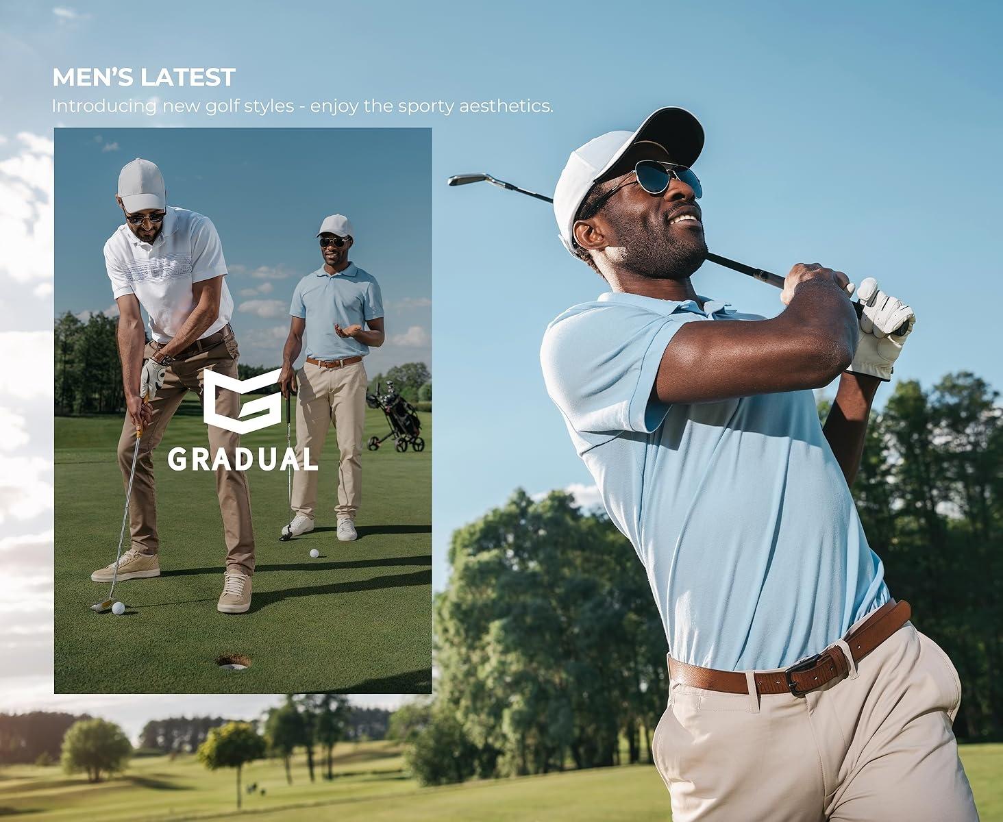 G Gradual Men's Golf Shirts Dry Fit Moisture Wicking Performance Lightweight Activewear Shortsleeve Collared Polo Shirts for Casual Athletic Business Tops Golf Apparel