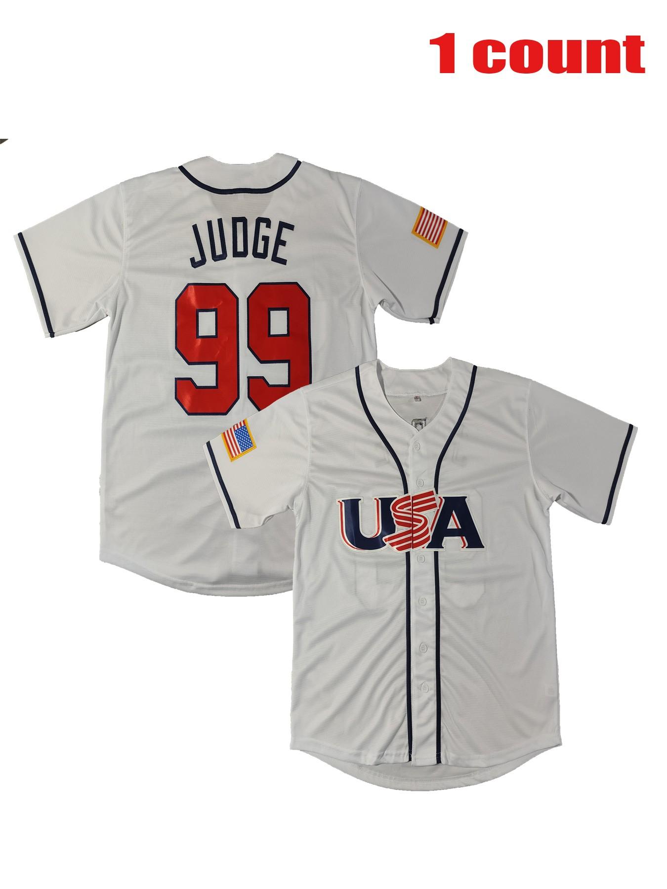 Baseball Jersey World Series Usa Number 99 Embroidered, Casual Loose-Fit Quick-Dry Sports Shirt, Outdoor Activity Apparel