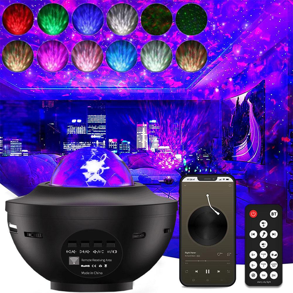 Star Projector, Galaxy Light Projector with Bluetooth Speaker, Multi-Color Dynamic Projection Star Night Light Projector for Kids & Adults' Bedrooms, Aesthetic Room Decor Enhancement, Thanksgiving & Christmas Gift
