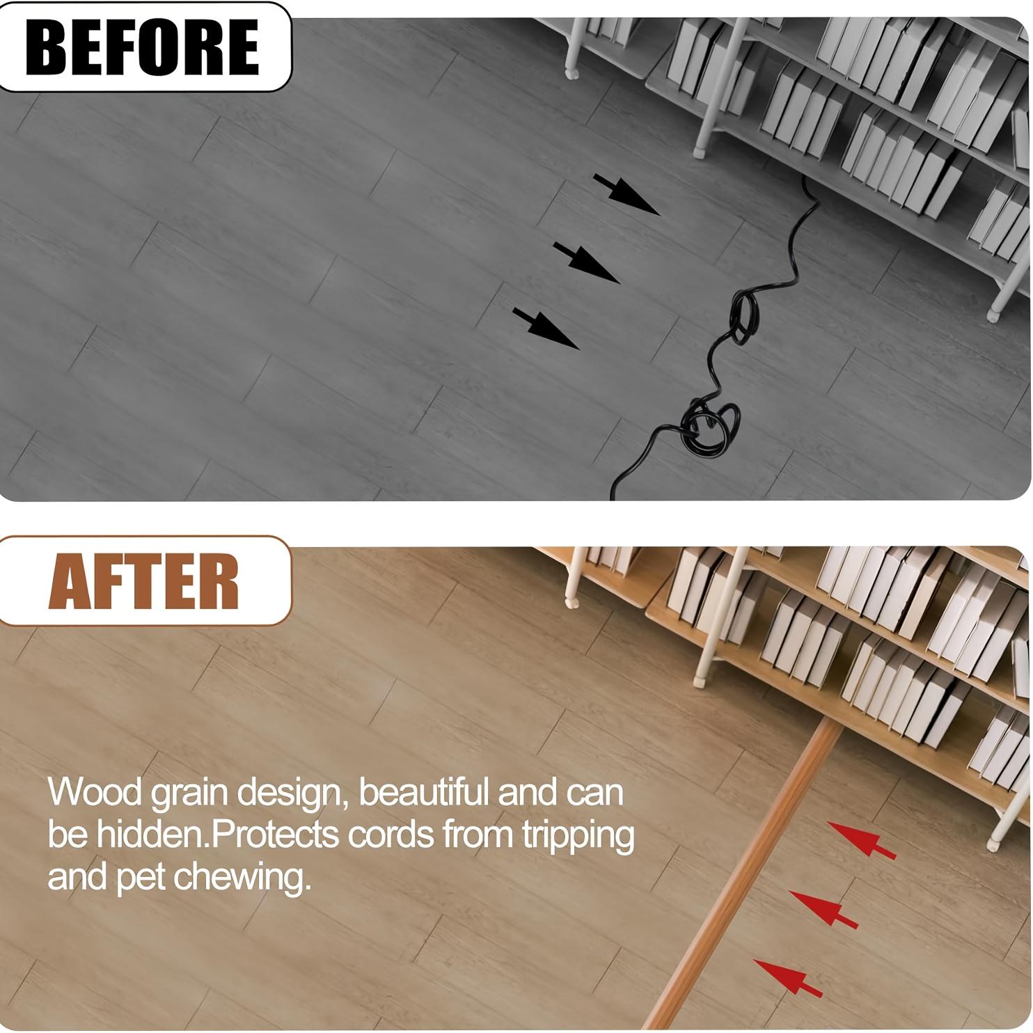 1pc wood grain self-adhesive floor cable protector, self-adhesive cable concealer, anti-slip cable protector, suitable for home and office