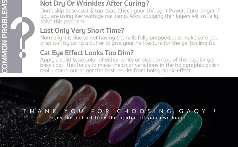 GAOY Glitter Galaxy Cat Eye Gel Nail Polish Set with Magnet for Holographic Cat Eye, Salon Gel Manicure and Nail Art DIY at Home, Gift for Women