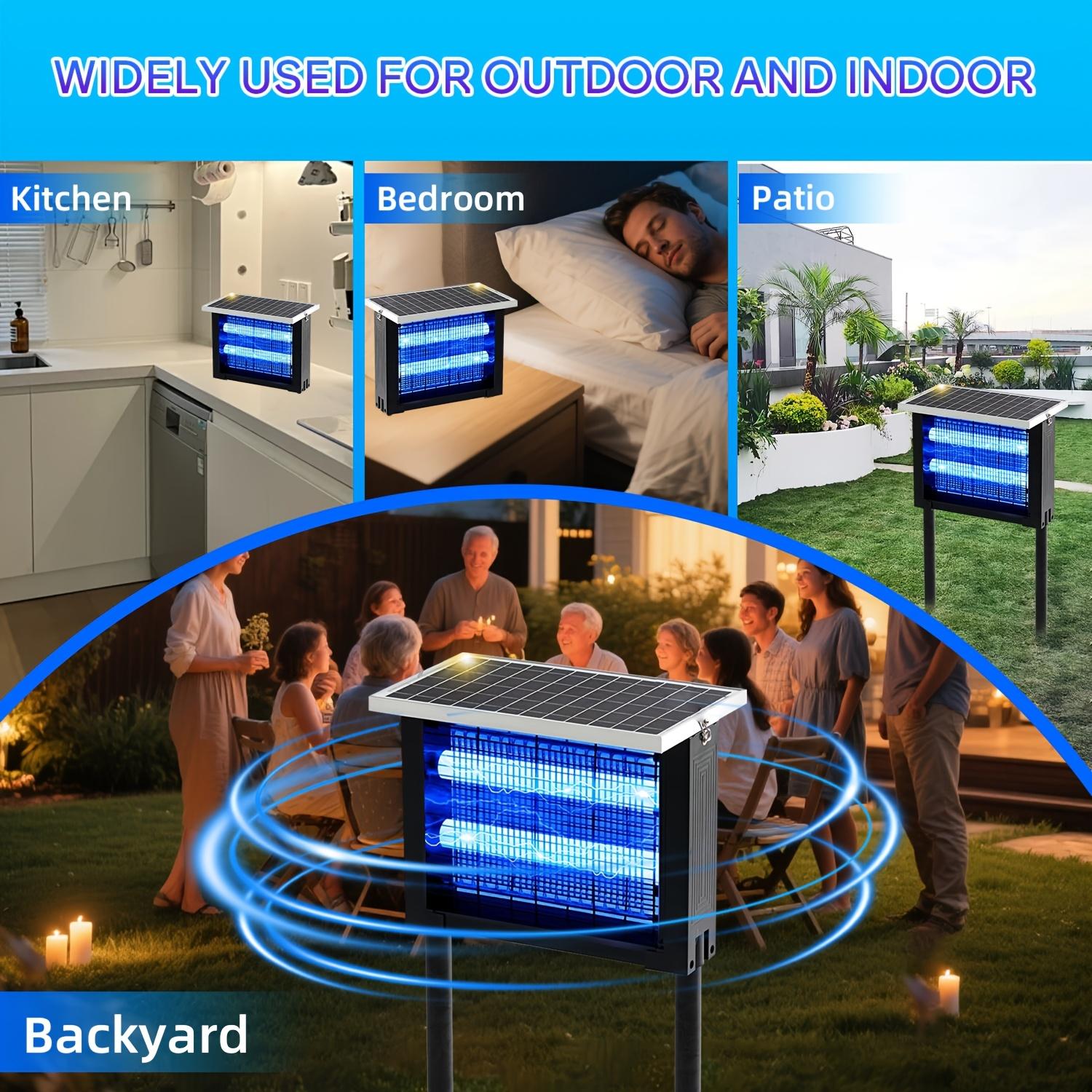 Solar Bug Zapper Outdoor for 2000 sq.ft Portable Rechargeable Mosquito Zapper with High Powered LED Light