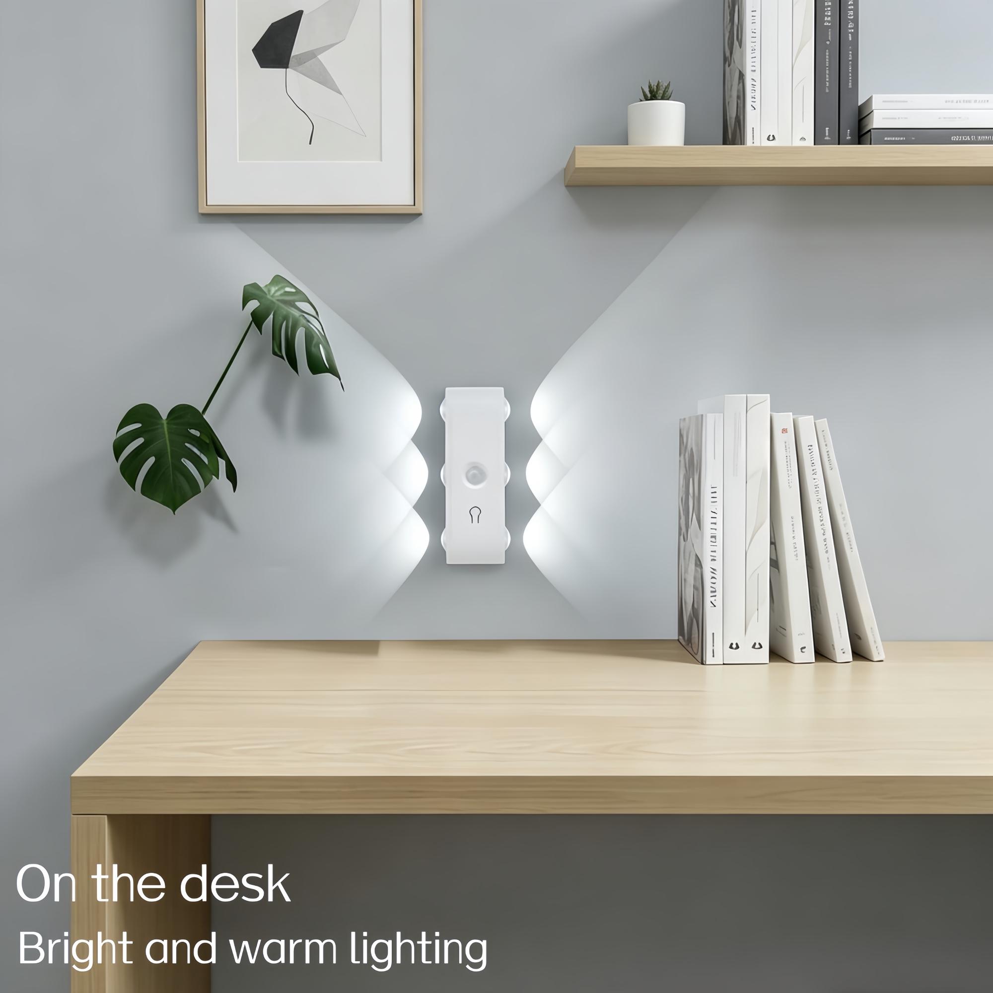 Smart Motion Sensor Wall Light, Magnetic No-Drill Installation, USB Charging, Rgb7 Colors & Warm Light, Ideal for Stairs, Bedroom, Living Room