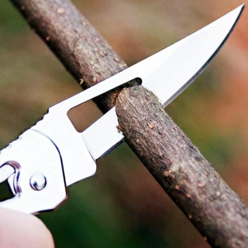 Mini Folding Knife Keychain, Portable Stainless Steel Multi-Function Tool, EDC Multi Tools, High Hardness Sharp Camping Survival Knife Gift for Men, Outdoor Multifunctional Tools