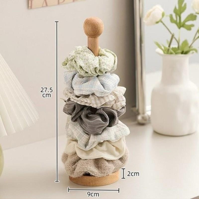 Wooden Hair Scrunchies Storage Rack Organizer Holder, Simple Design Nail Accessory Display Stand, Durable & Practical Solution