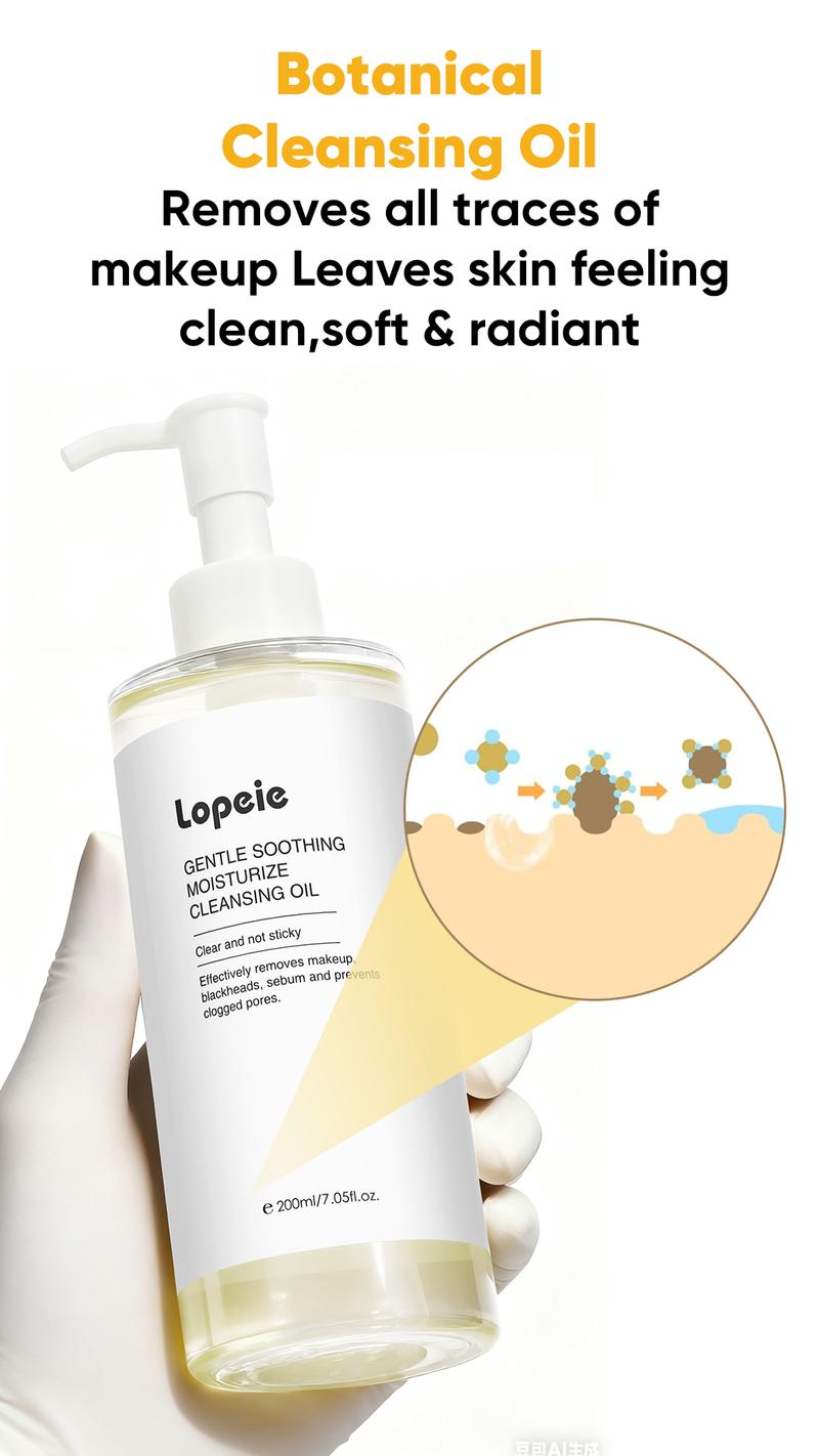 Lopeie Cleansing Oil 200ml | Deep Clean & Soothe Skin | Gentle Low-Irritation Makeup Remover for All Skin Types