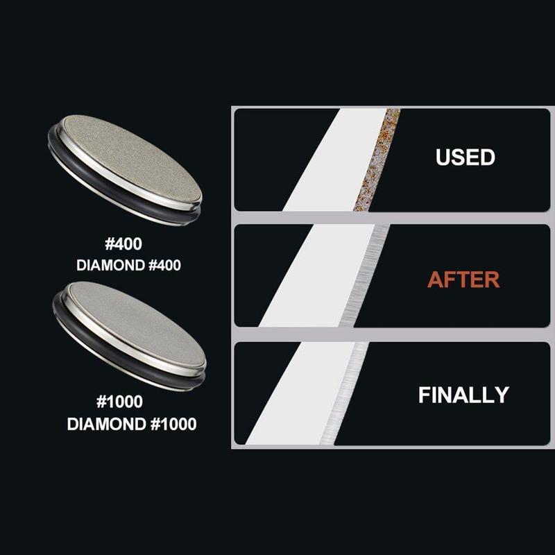 Rolling Knife Sharpener Kit With Diamonds And Ceramic Discs,With Different Angles For Sharp Edges,For Any Hardness Of Steel, medium, Wooden sharpening tumbler for honing knives pocket knife Kitchen Gadgets Kitchen Gadgets