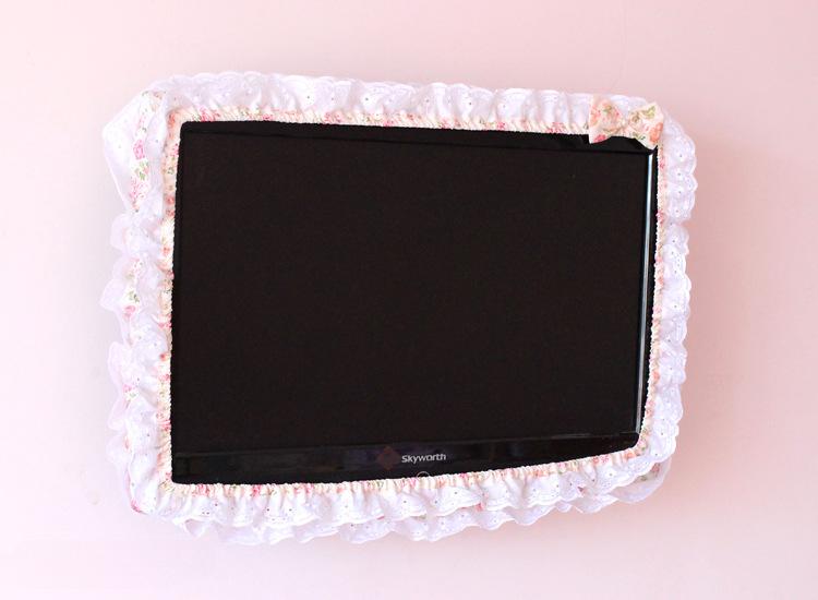 Household TV Monitor Dustproof Cover - 24-48in Stretch Fabric All-Purpose Indoor Protector, Elastic Home Care Supply with On/Off Without Lift Power-On Ready Design