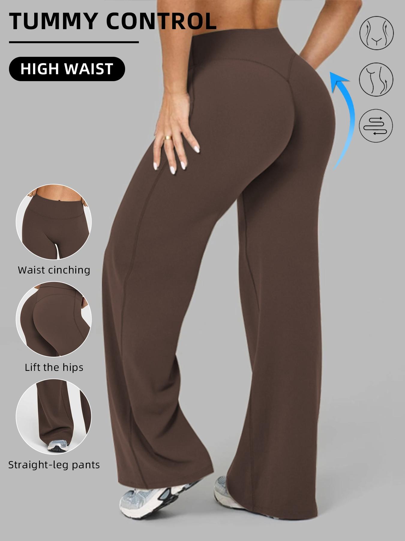 Women's High Waisted Elastic Wide Leg Pants, Loose Straight Fit, Perfect for Yoga and Pilates, Comfortable Daily Wear, Breathable Sporty Bottoms