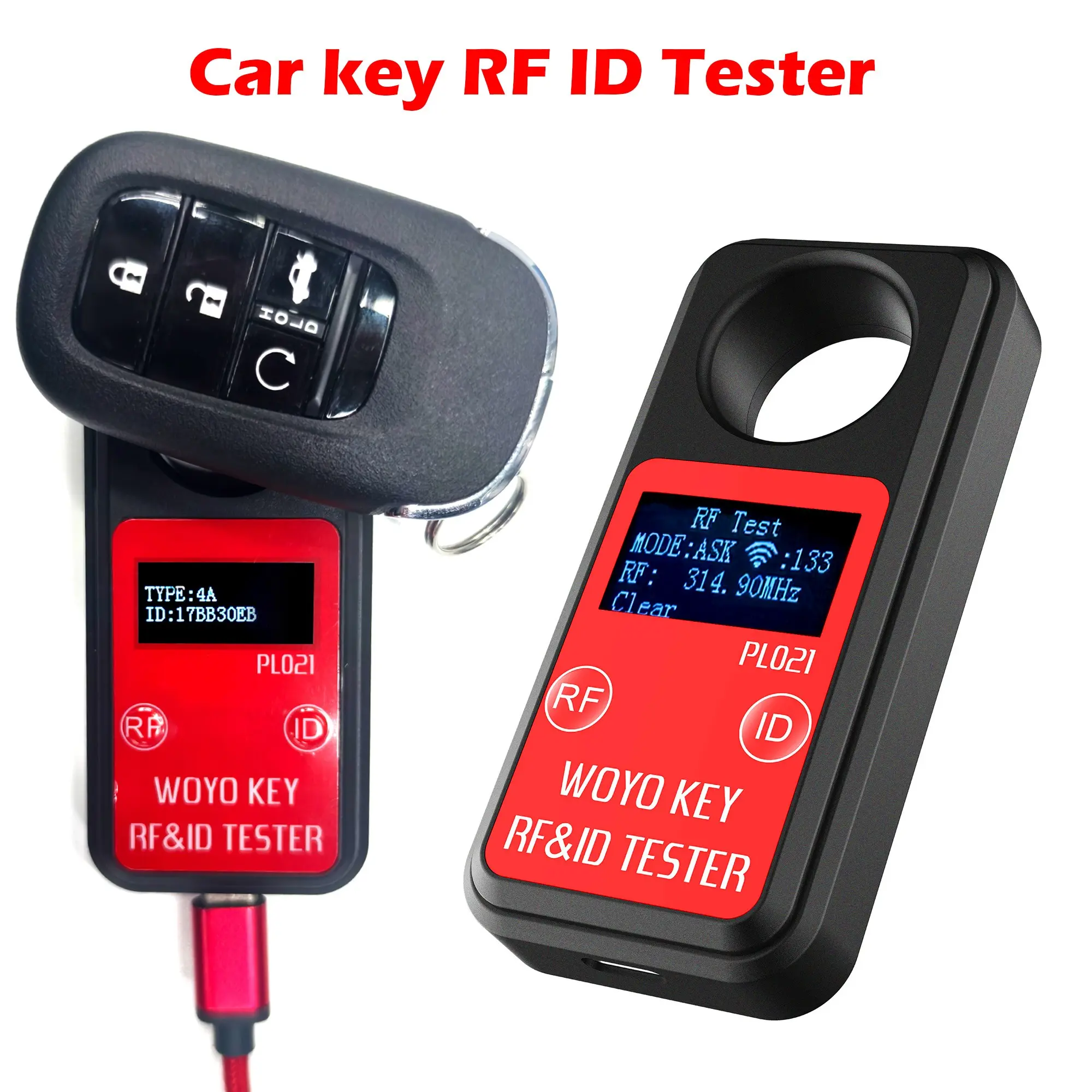 Car Key RF Frequency & Chip Type Tester, Portable Handheld Rfid Remote Detection Tool, Ideal for Locksmiths and Car Key Technicians