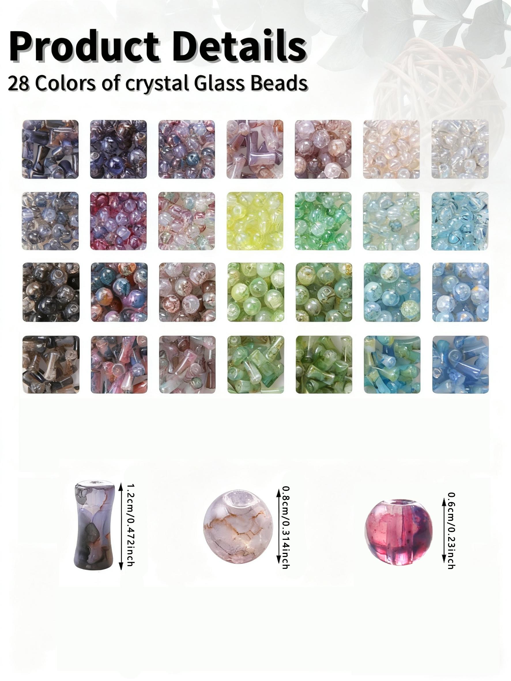 700+ Pcs Assorted Colorful Glass Beads, Unique Patterns for Jewelry Making, Perfect for DIY Crafts & Enthusiasts, Beads Set