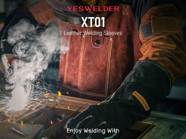 YESWELDER 18.9" Leather Welding Work Sleeves - Heat & Flame Resistant Arm Protection Work Sleeves with Kevlar Stitching and Cotton Lining YESWELDER 18.9" Leather Welding Work Sleeves - Heat & Flame Resistant Arm Protection Work Sleeves with Kevlar Stitching and Cotton Lining