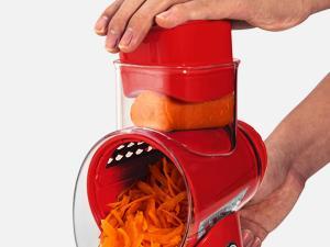 SUSTEAS 5-Blade Rotary Cheese Grater with Suction Base – Retro Green Mandoline Slicer for Effortless Grating & Shredding Vegetable Cutter Vegetable Fruit Cutter Kitchen Gadgets Utensils Ergonomic