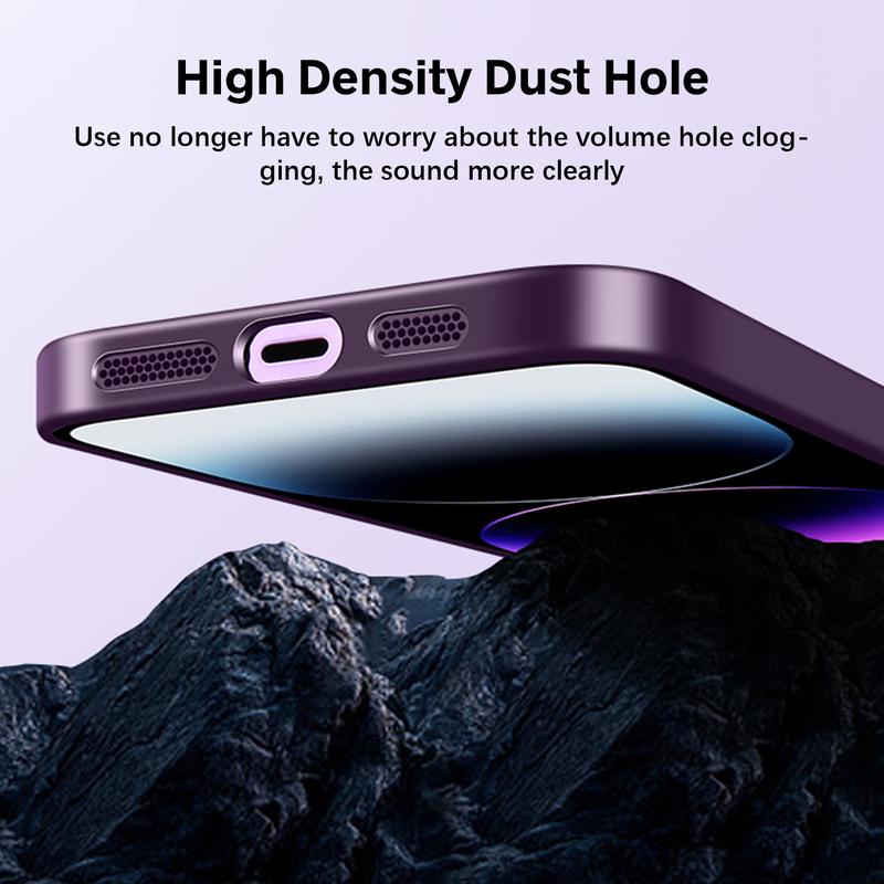 Luxury Slim Matte PC Bracket Case for iPhone 17 Pro Max 16 15 14 13 12 Magsafe Magnetic Ring Stand Case +Lens Protect Compatible with Magsafe, Window Glass Lens Camera Protector Magnetic Cover