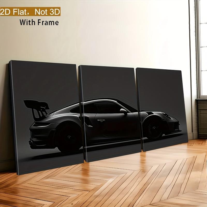 Fashion Car Pattern Canvas Painting with Frame, 3 Counts/set Modern Art Design Wall Art, Wall Decor for Home Interior Living Room Bedroom Office tiktokshopspringglowup