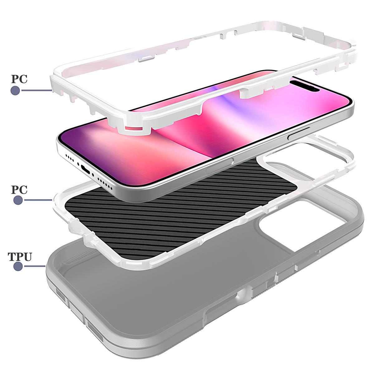 Essential phone case for outdoor workers, suitable for iPhone 16 Pro Max with back clip, iPhone 15 Plus protective case, 14 Max with rotating clip, 13 Pro waist-hanging phone case