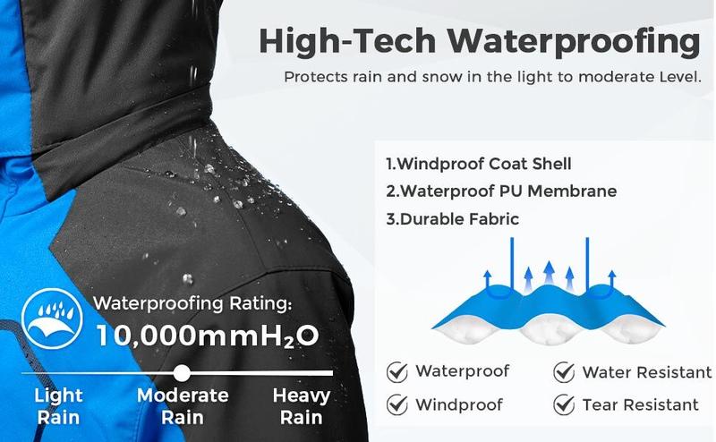 Kids' Fleece Ski Jacket Waterproof Raincoats Hooded Winter Outwear