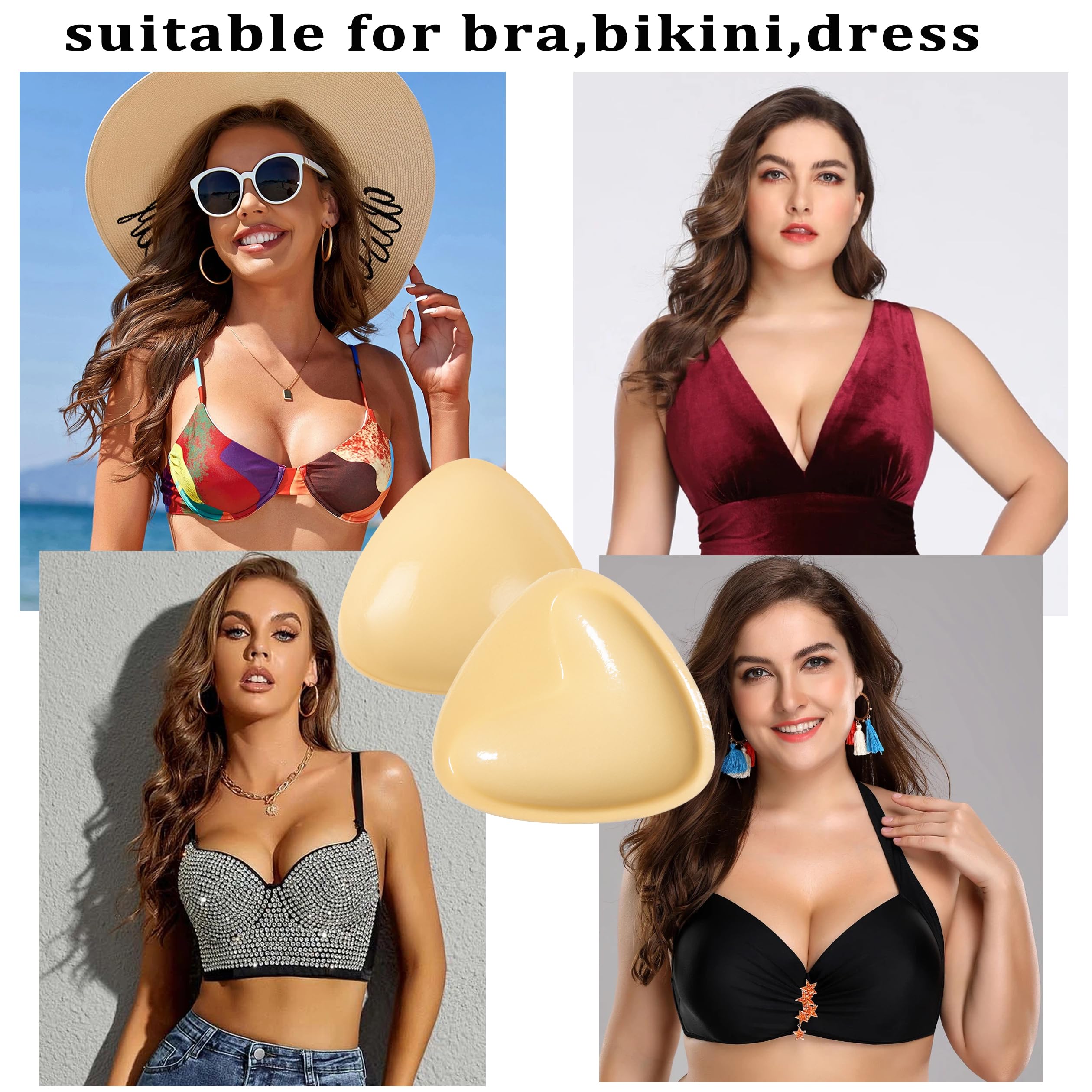 Wireless Bra Strap Design, Sticky Inserts for Instant Lift & Enhancement, Washable Reusable Clothing Enhancer, Hand Wash Only, Accessory, Sticky Bra Pads