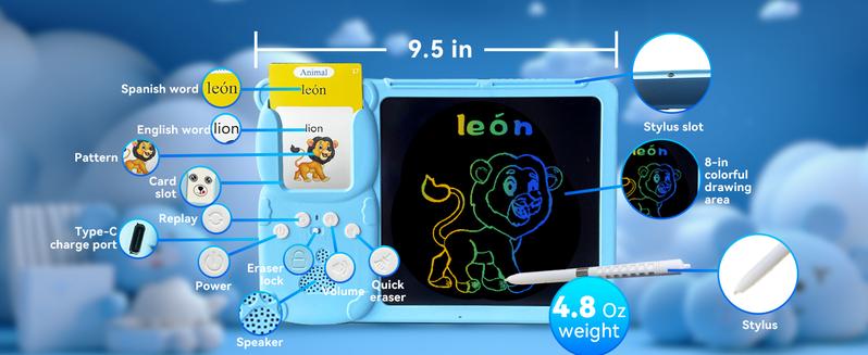 Bilingual Spanish and English Flash Cards for Kids Educational Learning Toy with Sound Feature 224 Common Words Ideal Gift for Children Ages 2 to 8 Perfect for Early Education and Kindergarten Back to School Gift