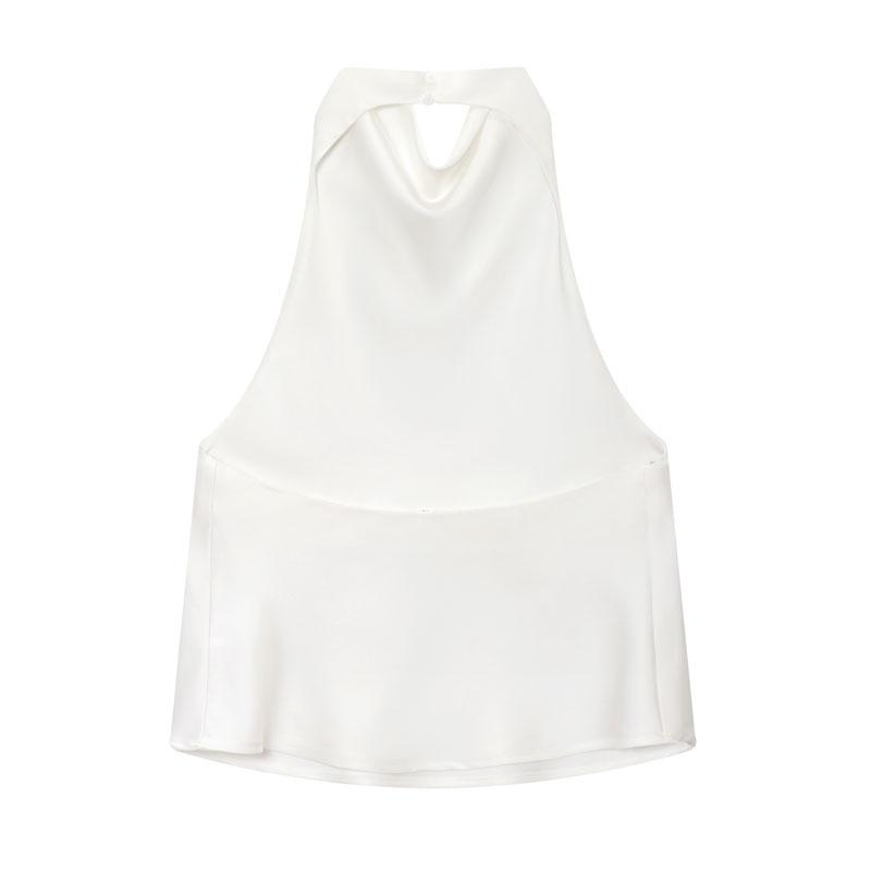 Summer Women's Camisole Sleeveless Vest Backless Top Black Pink White Brown Orange Pink Streetwear Elegant Women's Top Casual Brown Sexy Streetwear Tops