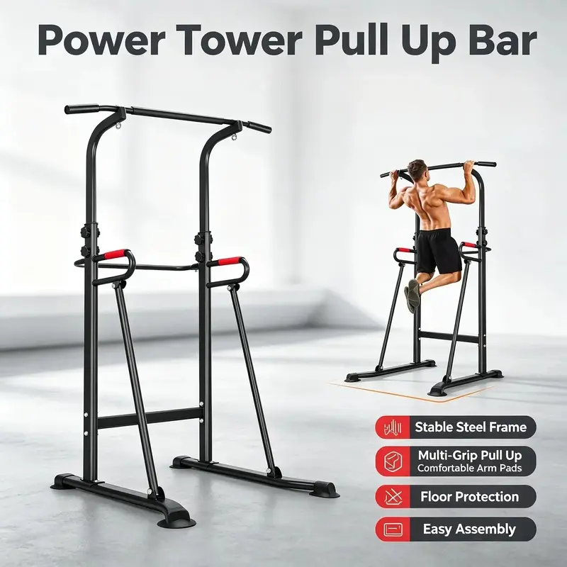 Power Tower Pull-Up Bar, Self-Standing Foldable Pull-Up Stand