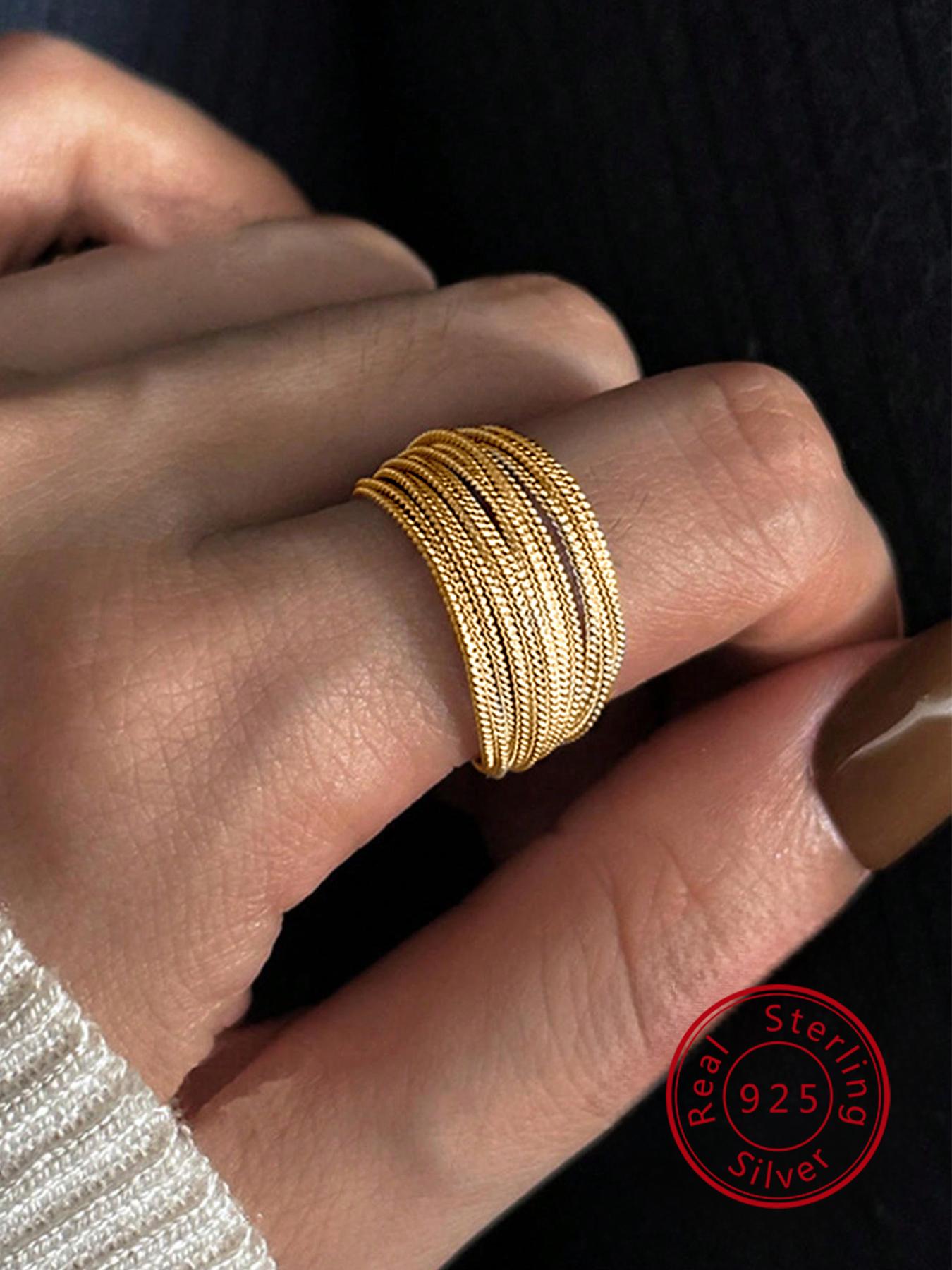 S925 Sterling Silver Simple Elegant Fashionable Ring, Adjustable Rings, Adjustable Layered Ring for Women, Trendy All-match & Exquisite Jewelry for Birthday Gift with Box Wedding Ring, Gifts for Girlfriend