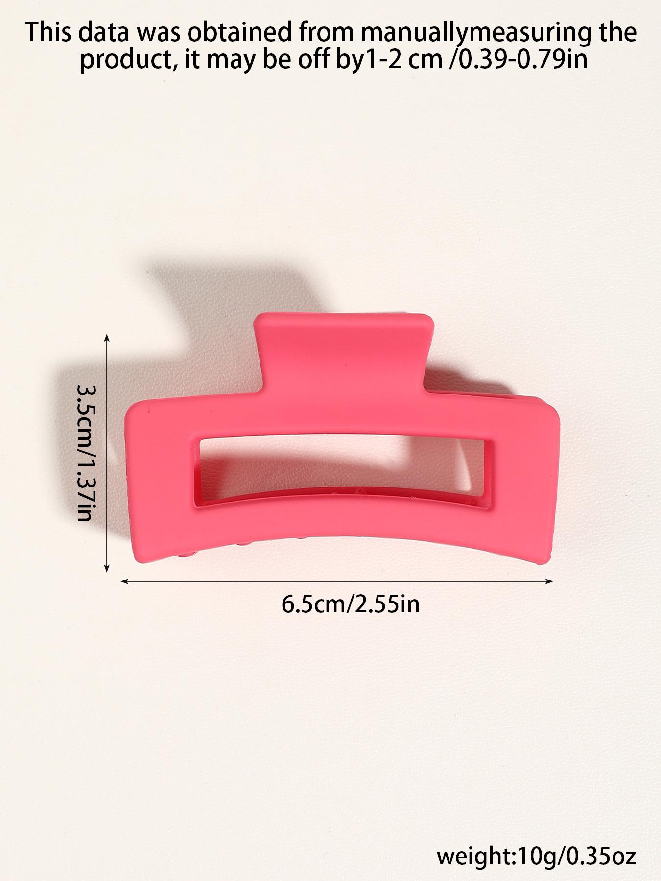 6 pcs elegant rectangular female hair clip-sweet geometric design, solid color (green, blue, white, light pink, dark purple, ginger), plastic material, very suitable for Valentine's Day or daily style, cute hair clip, Hair Claws Set