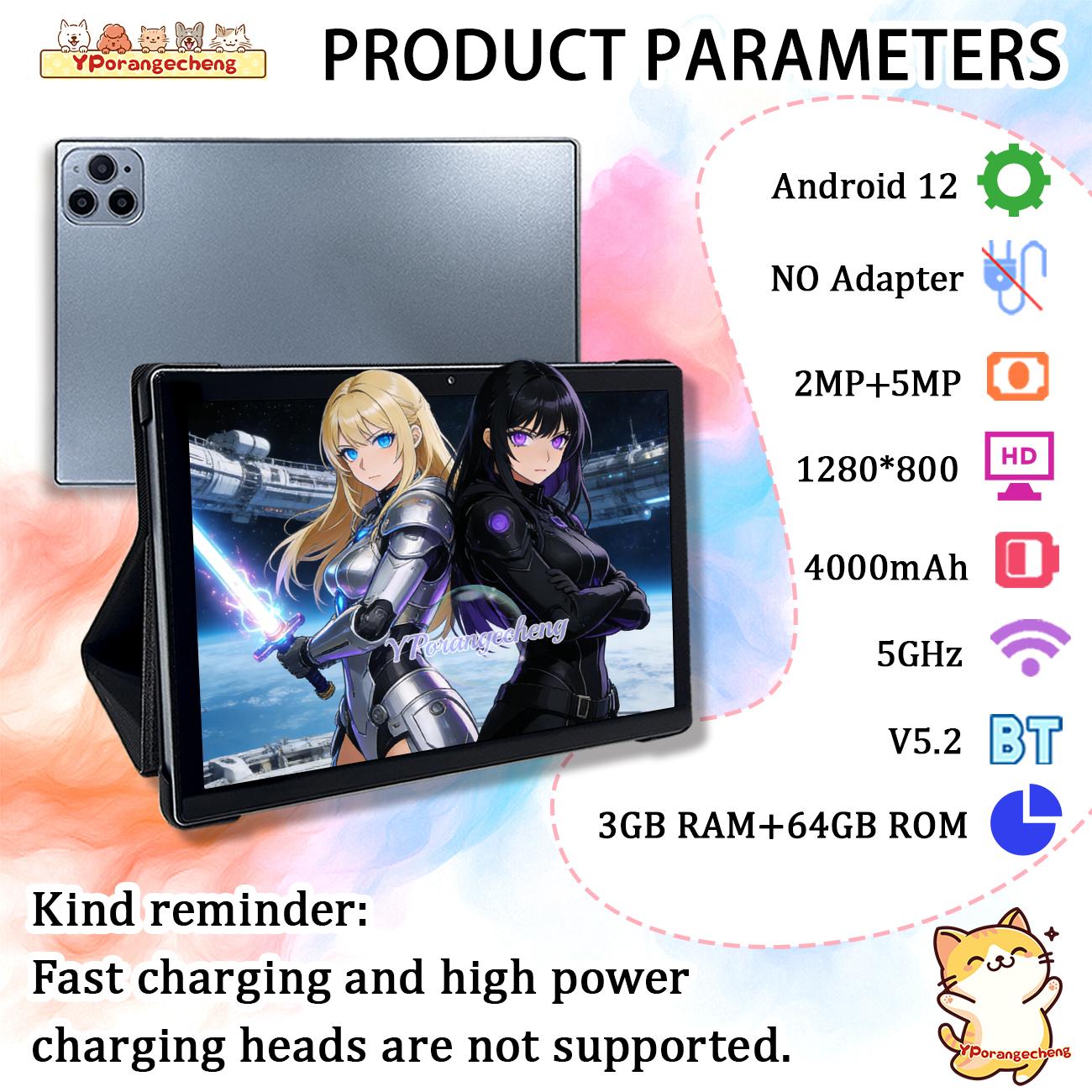 Surprise Gift Alert, 10-Inch HD Screen Android Tablet PC, 5g WiFi Dual Camera, 2-In-1 Tablet, Bluetooth-compatible Keyboard, Mouse, Earphones, silver Color, Tablet With Keyboard