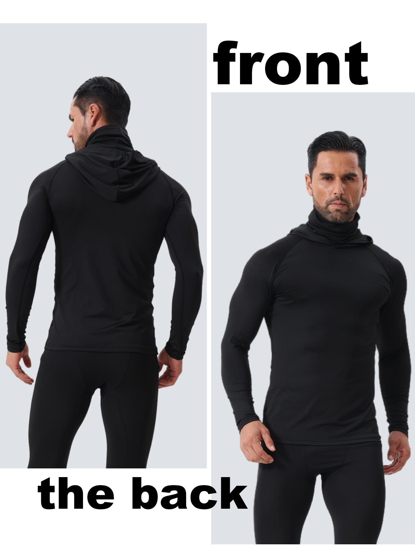 [Quick Dry Hoodies] 3 Men's Quick Drying Breathable Hoodies With Masks |     Long Sleeved T-shirt - Spring And Autumn Compression Sports Top - Enhance Your Workout Performance, It's A Gift