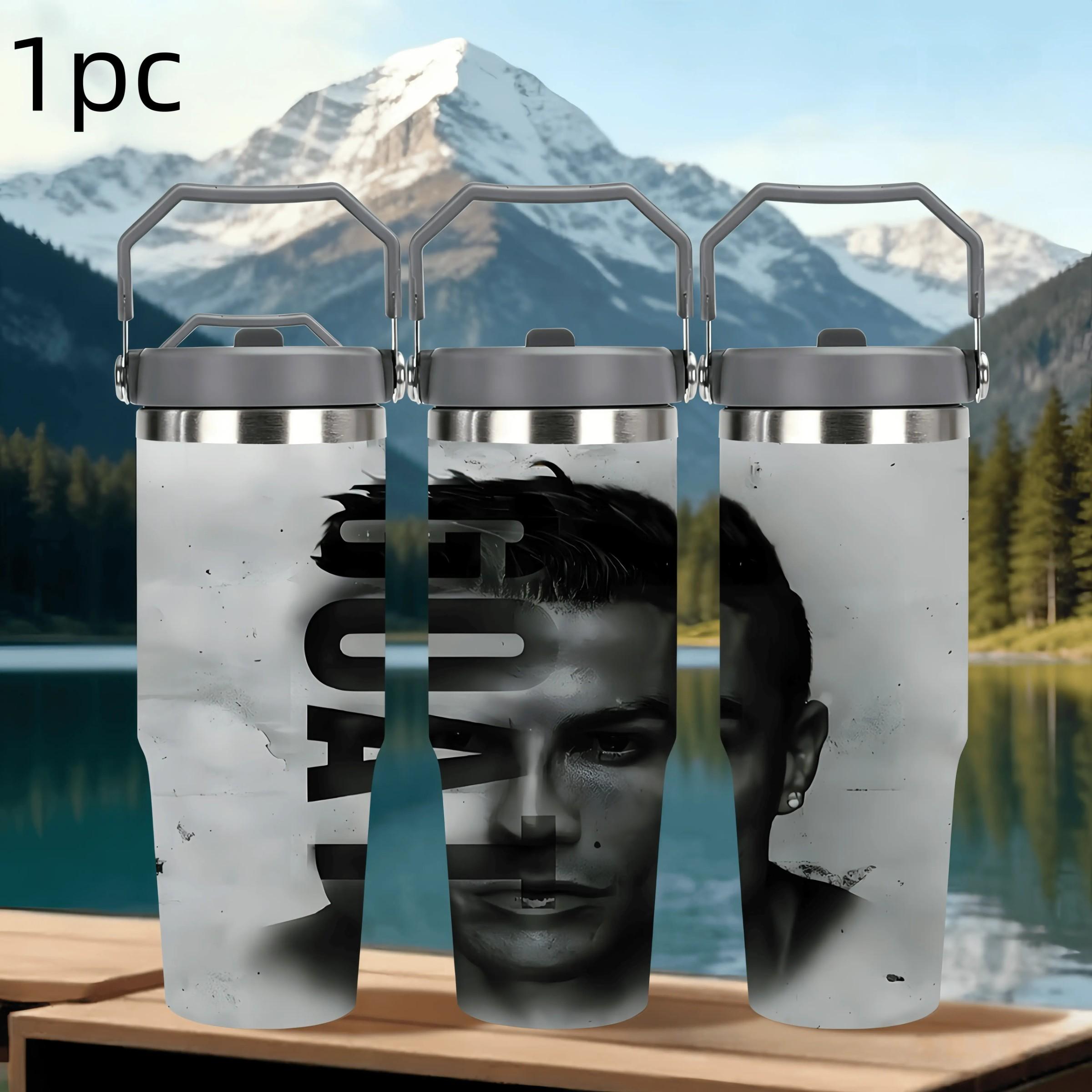 1pc 30oz stainless steel large-capacity car water bottle, Number 7 jersey Pattern，for Cristiano Ronaldo fans.for football enthusiasts. various patterns to choose from, fan gift, Outdoor camping Coffee Cups & Mugs