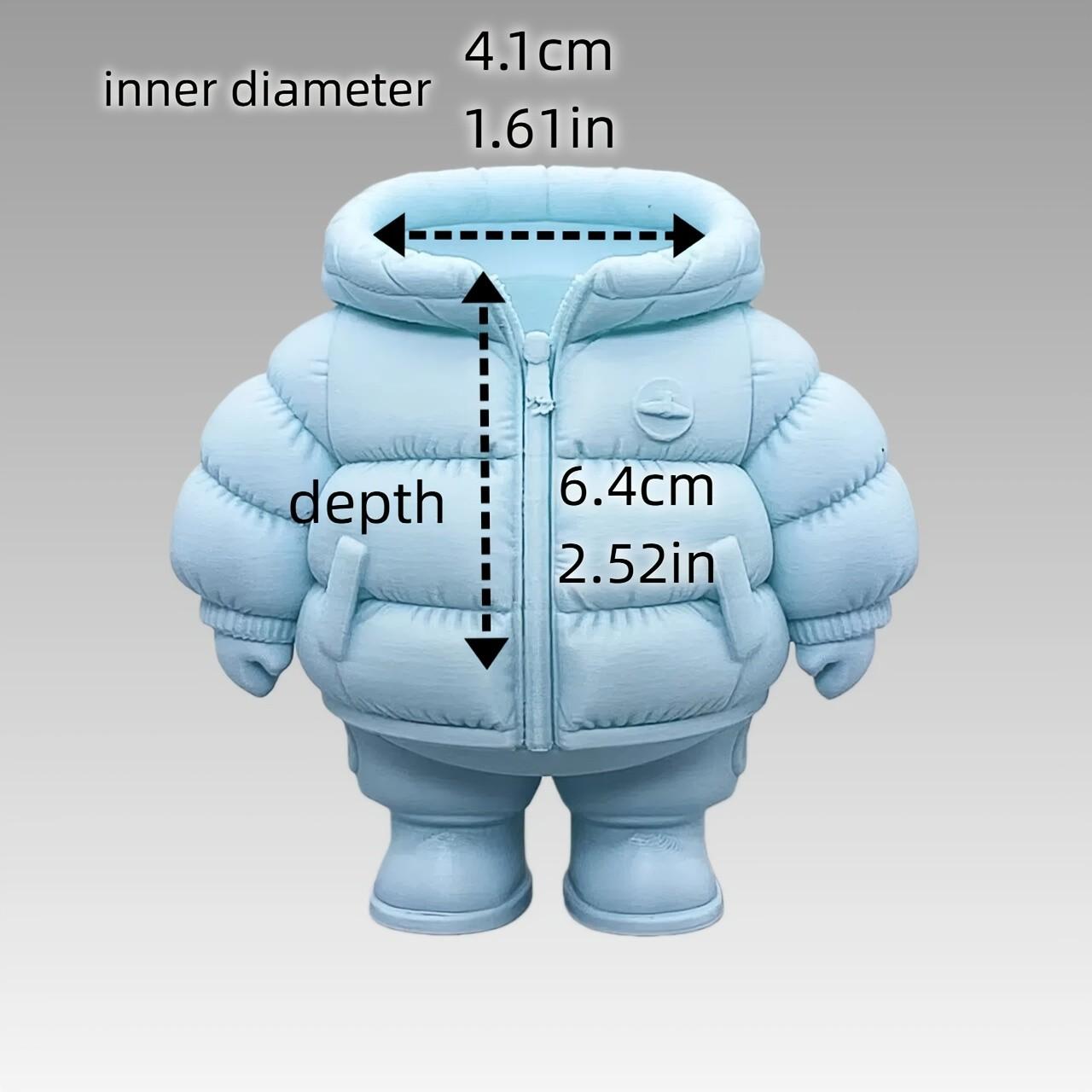 3D Printed Down Jacket Desk Organizer, Pencil Holder, Dried Flower Vase, Realistic Fun Design, Adds Atmosphere to Your Desk